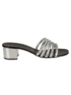 GIUSEPPE ZANOTTI GIUSEPPE ZANOTTI DESIGN WOMEN'S SILVER LEATHER SANDALS,E900014001 40