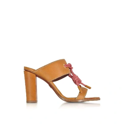 Dsquared2 Shoes Camel Leather High Heel Sandals