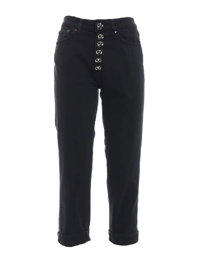 Dondup Women's Black Cotton Trousers