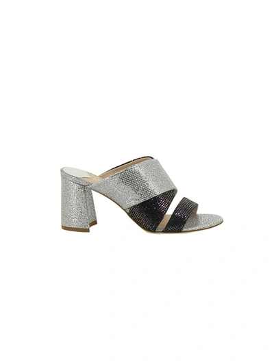 Polly Plume Women's Silver Glitter Sandals