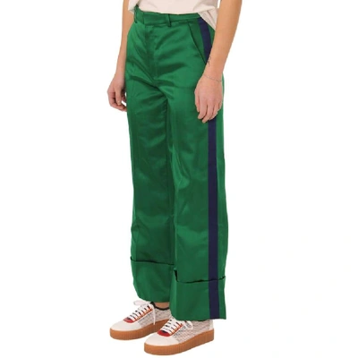 Tommy Hilfiger Women's Green Silk Trousers