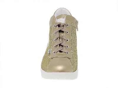 Ruco Line Women's Gold Leather Trainers