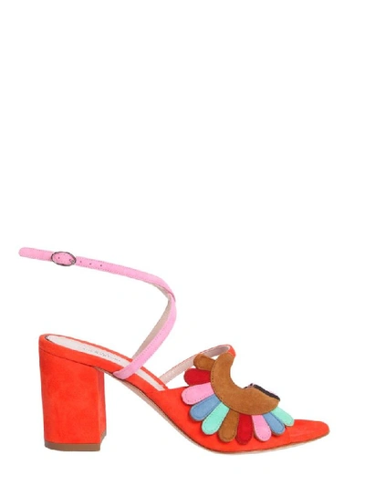 Paula Cademartori Lexie Classic Multicolored-suede Sandals In Multicolour