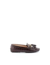 TOD'S TOD'S WOMEN'S BROWN LEATHER LOAFERS,XXW00G0AB71WENS611 38.5