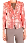 ARMANI COLLEZIONI ARMANI COLLEZIONI WOMEN'S RED POLYESTER BLAZER,MCBI35737 46