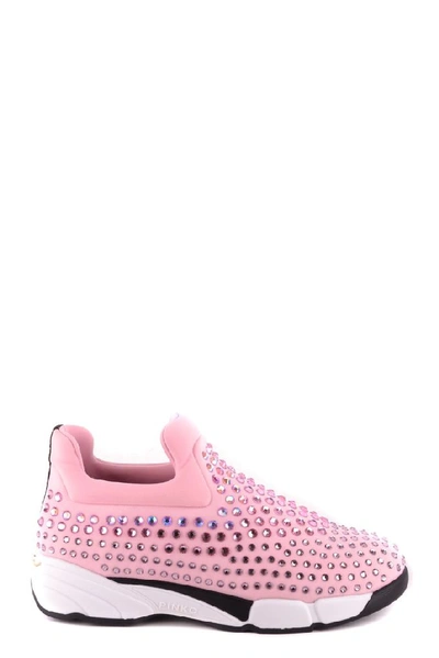 Pinko Women's Pink Fabric Slip On Sneakers