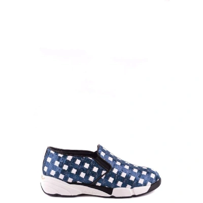Pinko Women's Blue Fabric Slip On Sneakers