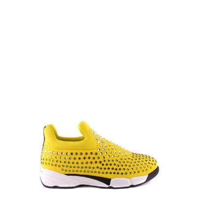 Pinko Women's Mcbi29837 Yellow Fabric Slip On Sneakers