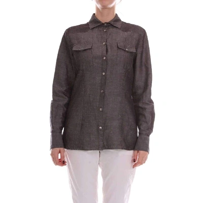 Barba Women's Grey Polyester Shirt