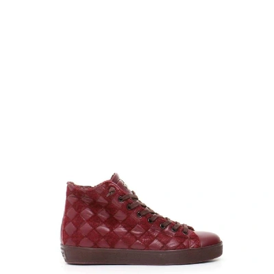 Leather Crown Women's Burgundy Leather Hi Top Sneakers