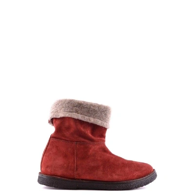 Buttero Women's Red Suede Ankle Boots