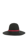 BORSALINO BORSALINO WOMEN'S BLACK LEATHER HAT,213035BLACKFUXIA 57