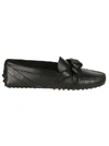 TOD'S TOD'S WOMEN'S BLACK LEATHER LOAFERS,XXW00G0AT40NB5B999 36.5
