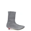 Gia Couture Ankle Boot Silver Stretch In Silver