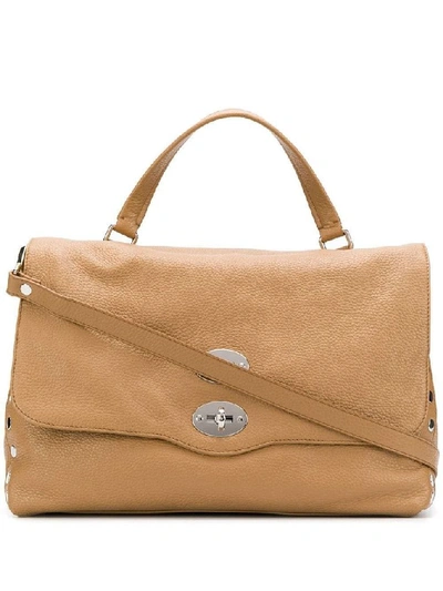 Zanellato Postina Leather Handbag In Beige