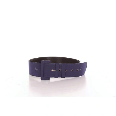 Aglini Women's Blue Leather Belt