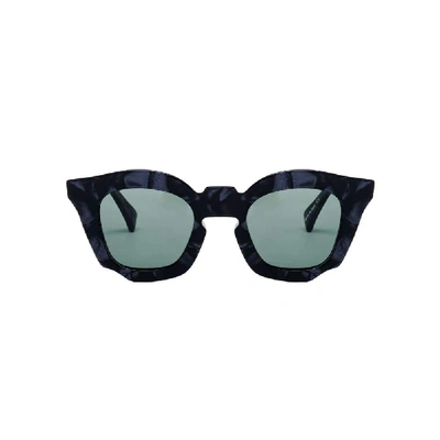 Platoy Glam Dark Blue Granite Acetate Sunglasses