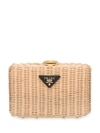 PRADA WICKER CLUTCH BAG