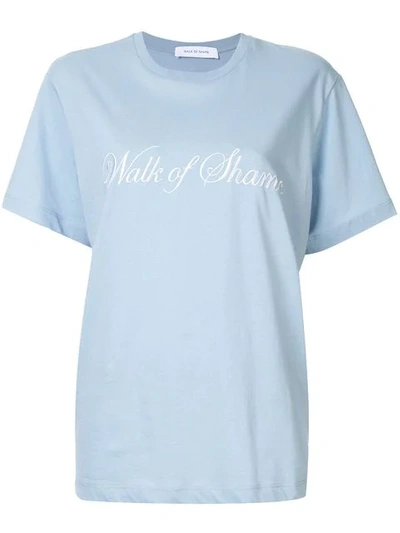 Walk Of Shame Blue Logo-embroidered Cotton T-shirt