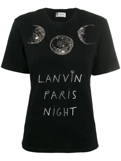 Lanvin Paris Night Print T-shirt In Black/white