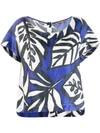 ALTEA ALTEA PALM PRINT BLOUSE - BLUE