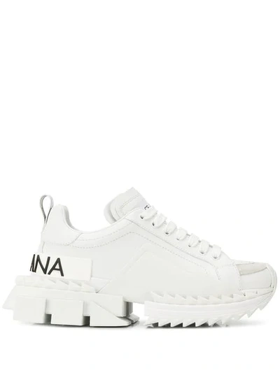 Dolce & Gabbana Super Queen Leather Trainers In White