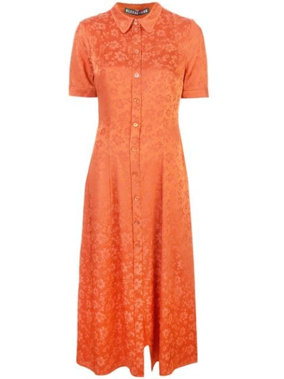Alexa Chung Floral Embroidered Dress Orange In Red