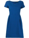 ANTONELLI ANTONELLI TEXTURED FLARED DRESS - 蓝色