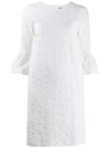 ANTONELLI ANTONELLI TEXTURED PUFF SLEEVE DRESS - WHITE