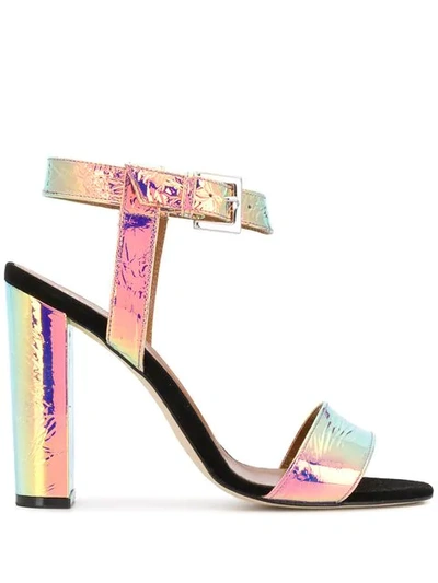 Paris Texas Holographic Block-heel Sandals - 金属色 In Metallic