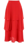 STELLA MCCARTNEY STELLA MCCARTNEY LAYERED RUFFLE MIDI SKIRT