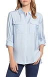 VINCE CAMUTO HAMMERED SATIN UTILITY SHIRT,9056039