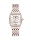 MICHELE WATCHES WOMEN'S DECO MADISON MID TWO-TONE ROSE GOLD DIAMOND WATCH,400010738114