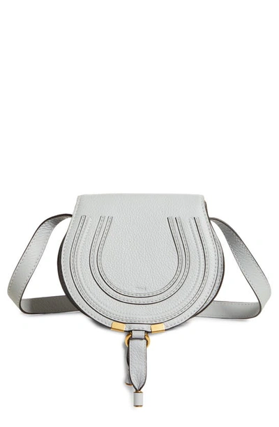 Chloé Mini Marcie Shoulder Bag In Grey Leather In Light Cloud