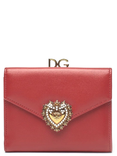 Dolce & Gabbana French Flap Wallet In Red