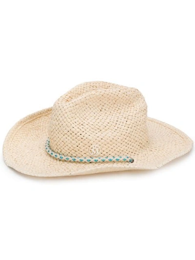 Maison Michel Austin Cowboy Hat In Natural Beige