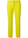 VERSACE VERSACE COLLECTION CROPPED SLIM-FIT TROUSERS - YELLOW