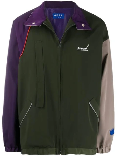 Ader Error Arrow Jacket In Green In Purple