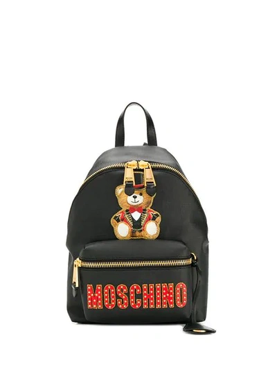 Moschino Women's A763282101555 Black Leather Backpack