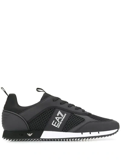 Ea7 Side Logo Sneakers In Black
