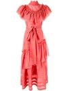 Anna October Ruffle Maxi Dress In Pink