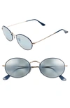 Ray Ban 54mm Round Sunglasses - Gold/ Blue Mirror In Gold/ Blue Mirror