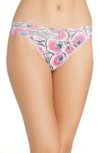 HANKY PANKY PINK PLUMES ORIGINAL RISE THONG,3T1182