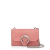 JIMMY CHOO PARIS CANDYFLOSS SUEDE MINI BAG WITH CRYSTAL BUCKLE,PARISUCB
