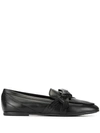 TOD'S BOW EMBELLISHED LOAFERS