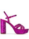 MIU MIU SPARKLE HEELED SANDALS