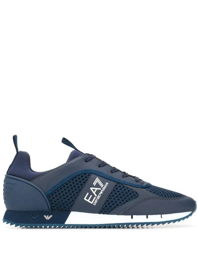 Ea7 Emporio Armani Multicolour Sporty Trainers In Blue