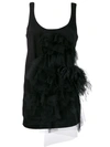 N°21 FEATHER EMBELLISHED TANK TOP
