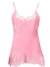 Gold Hawk Lace Trim Slip Top - Pink In Pink