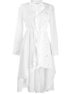ANJUNA ANJUNA ASYMMETRIC BRODERIE ANGLAISE SHIRT DRESS - 白色